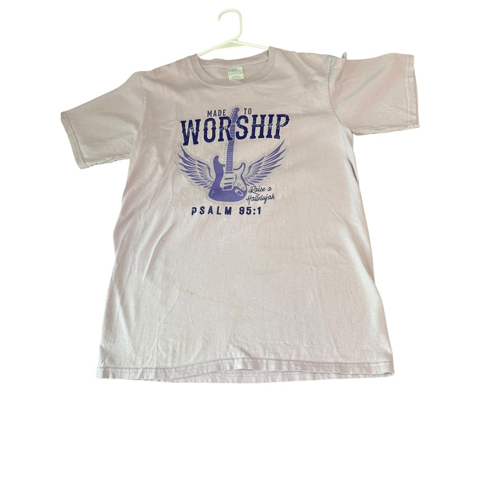 Port & Company Made To Worship Psalm 95:1 Graphic T-Shirt Lavender Small